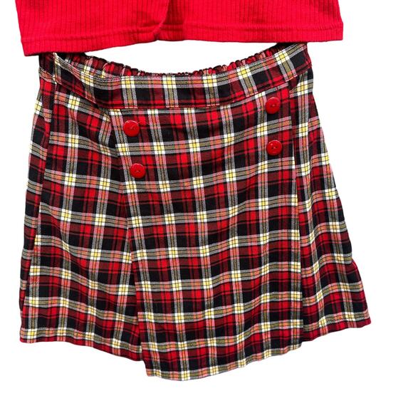 VTG 90s Plaid Skort Shirt Set Youth16 Mini Scottie Dog School Retro Fall Outfit - Picture 5 of 16